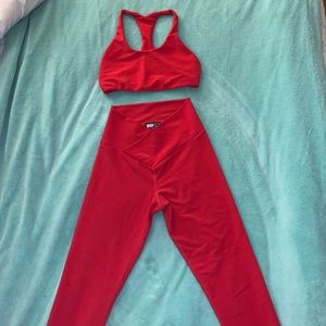 BEACH RIOT Cara Ribbed Set in Red